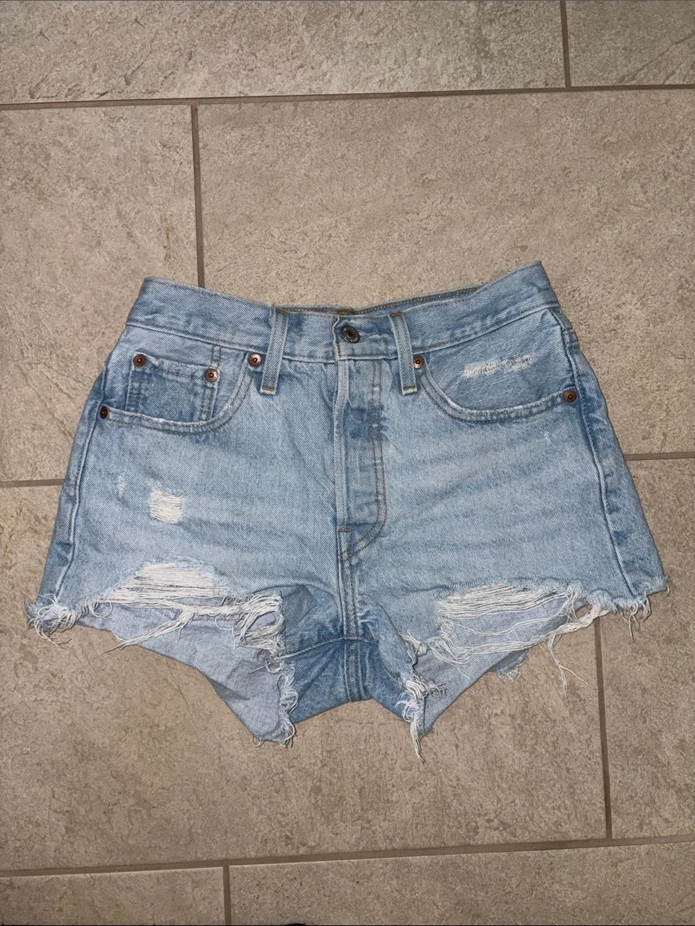 Levi’s Women’s 501 Original Light Wash‎ Cutoff Jean Shorts
